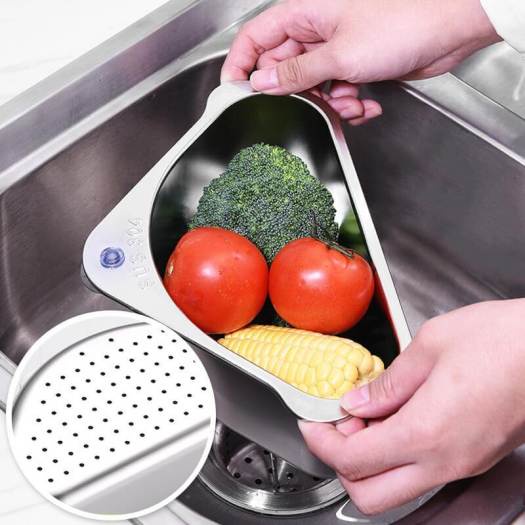 Rổ tam giác ráo nước đa năng gắn vòi rửa chén - AT