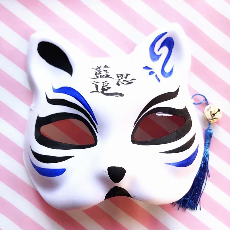 Mask fox_cosplay) Mặt nạ mèo/Mặt nạ cáo/Vẽ sẵn Mặt Nạ Mèo Thần Tài Mặt Nạ Hồ ly, mặt nạ mèo thủ công