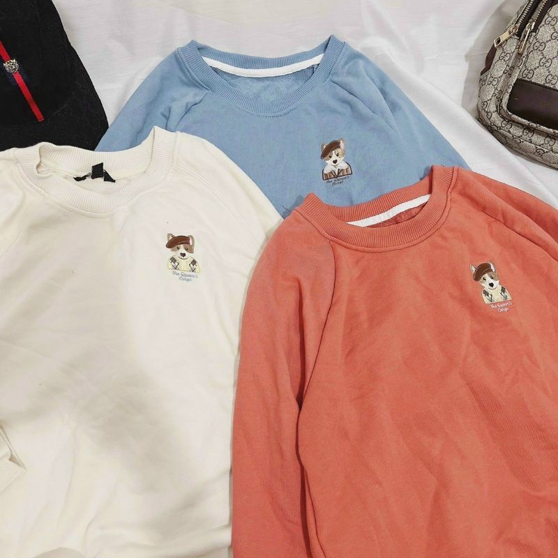 SWEATER NỈ NGOẠI THÊU GẤU CỰC XINH
