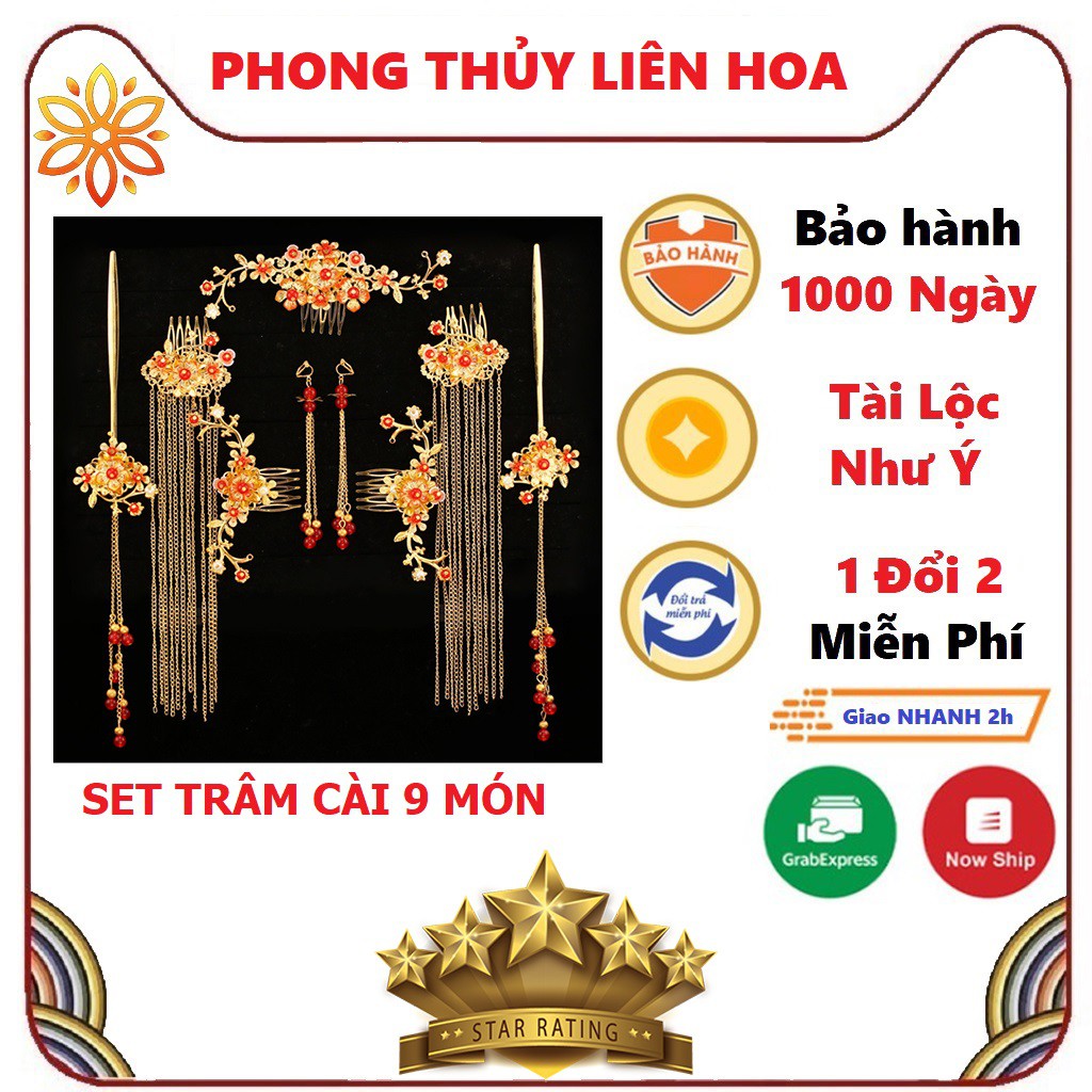 Phụ kiện cổ trang Set trâm cài 9 món (có sẵn tại Hà Nội) - PHONG THỦY LIÊN HOA