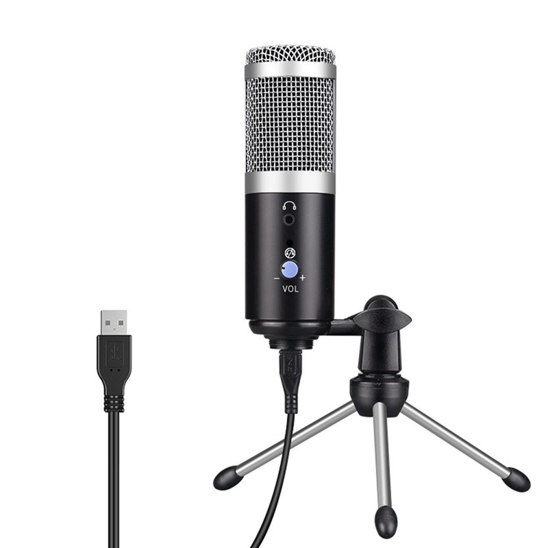 Condenser Microphone USB Computer Studio Microphone with Stand