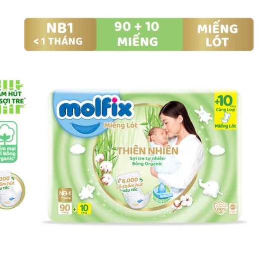 [tặng thêm miếng + Free Ship]Tã bỉm Newborn NB1 90+10 molfix thiên nhiên bobby huggies l xl xxl xxxl