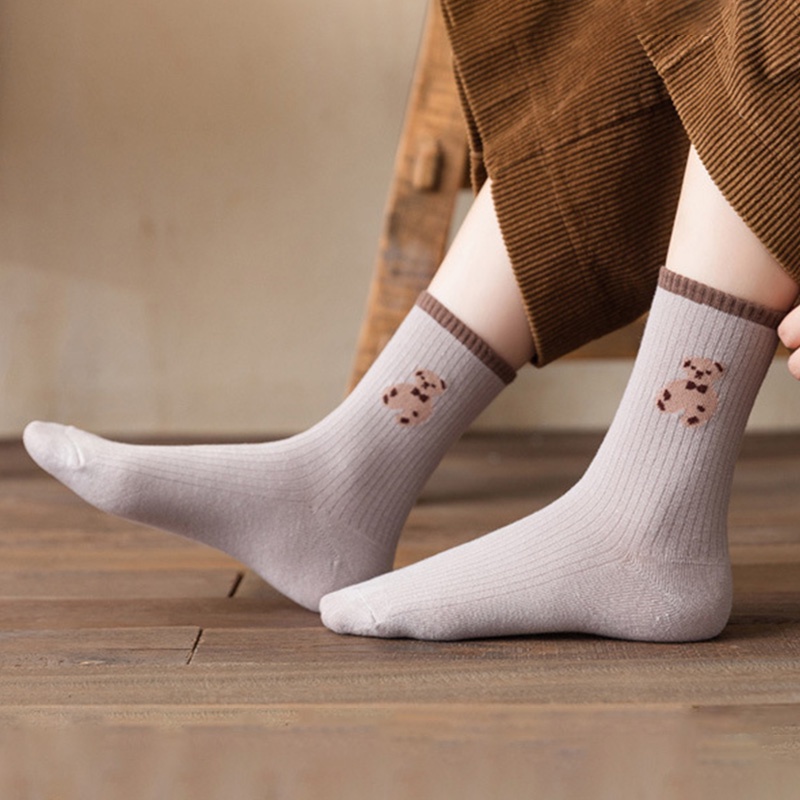Vớ thoáng khí in hình gấu dễ thương cho nữ