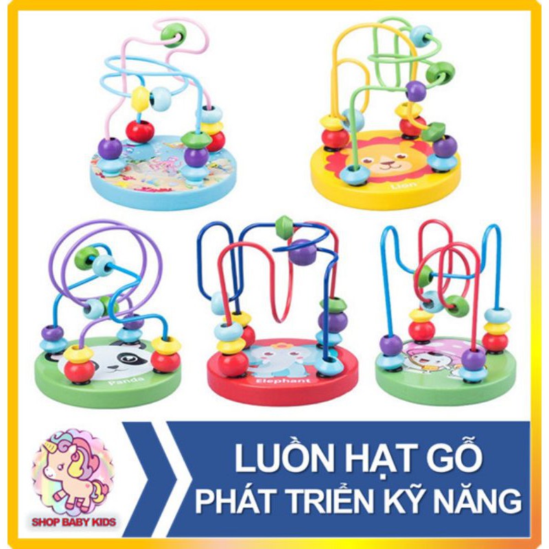 LUỒN HẠT GỖ Đồ Chơi Phát Triển Kỹ Năng Cơ Bản Cho Bé Yêu