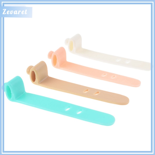 Set 4 Dây Buộc Cáp Sạc Tai Nghe Bằng Silicon Mềm Tự Khóa Chống Thất Lạc Có Thể Tái Sử Dụng