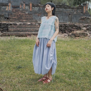 Chân váy linen rút dây 2 bên Lee