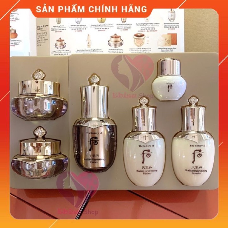 Bộ 6 món mini tái sinh whoo Cheogidan Radiant Rejuvenating_DATE MỚI NHẤT