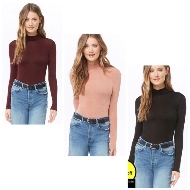 Áo thun F21 cổ 3 phân