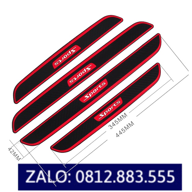 Nẹp chống trầy cốp cao su chữ SPORT dùng chung cho mọi loại xe -1 tấm. Cuộn Dán Cao Su Bảo Vệ Chống Trầy Cốp Ô Tô SPORTS