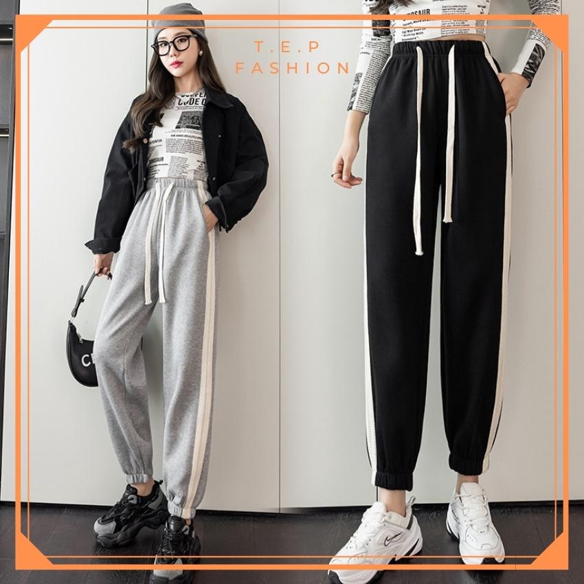 [MẪU MỚI] Quần Jogger Nữ Viền Trắng Dây Bản To Tep Fashion - JG001