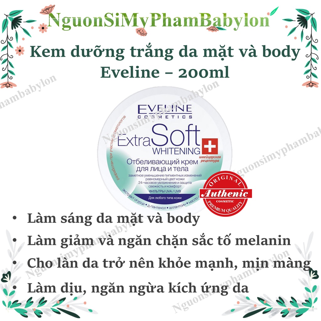 Kem trắng da Eveline Extra - Body Eveline