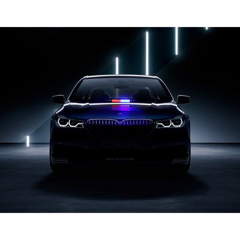 Đèn chớp Police xanh đỏ 12V 8W 8 LED gắn kính lái cho xe cảnh sát, xe ưu tiên