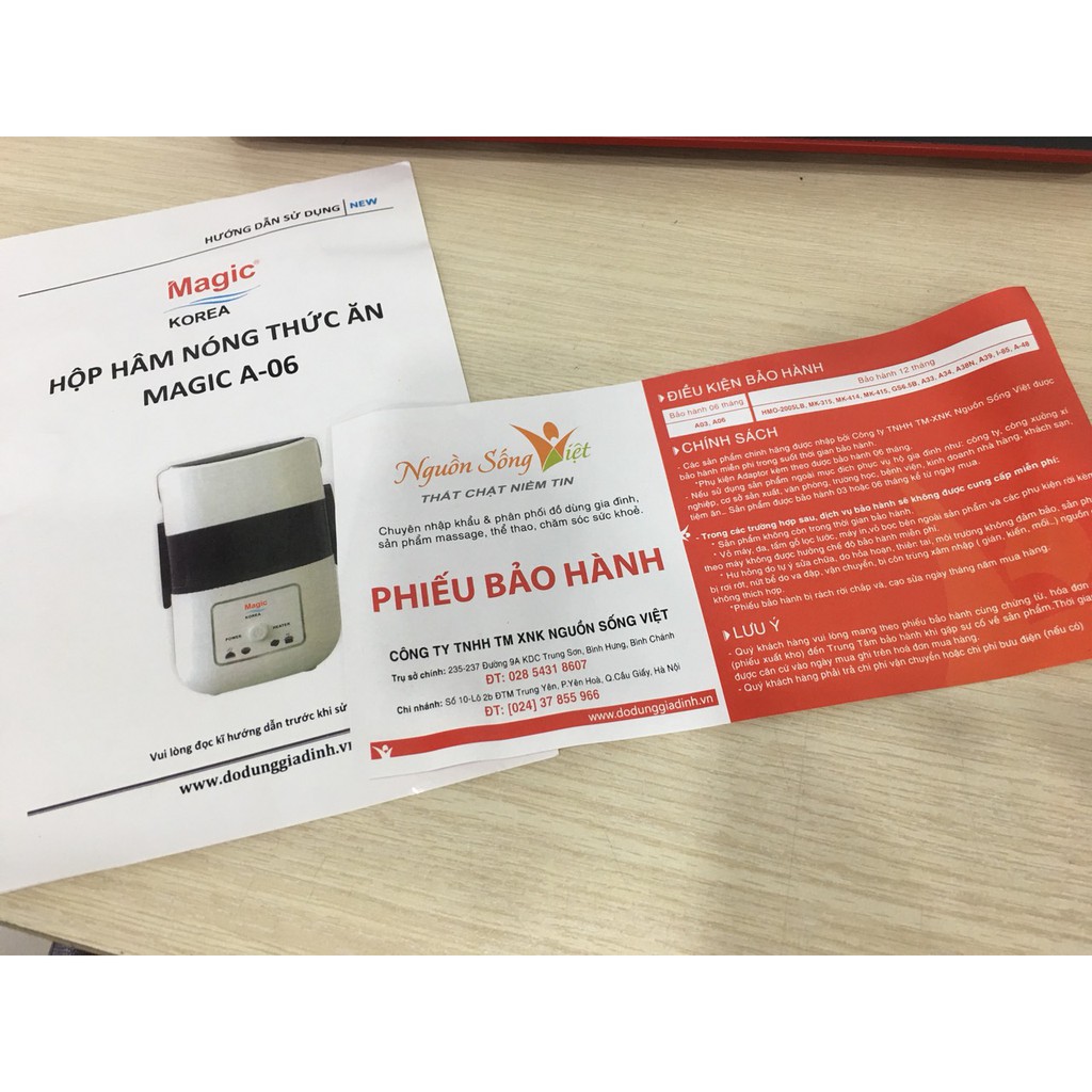 Hộp hâm nấu cơm điện MAGIC KOREA A-06 3 tầng công suất 250W nấu hâm giữ nhiệt bảo hành 12 tháng | BigBuy360 - bigbuy360.vn