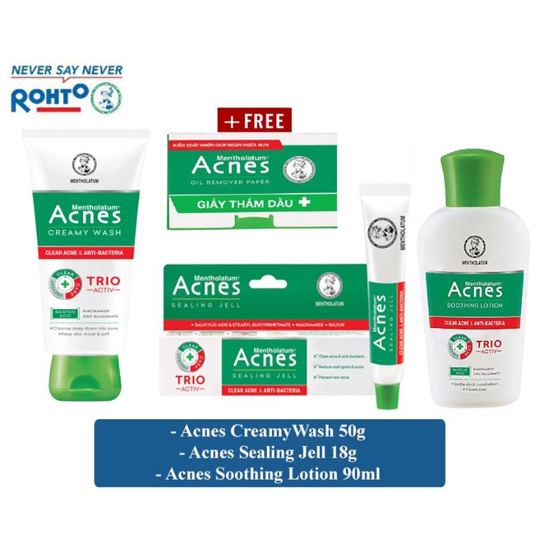 BỘ ACNES NGỪA MỤN TRIO - ACTIV (3+1)