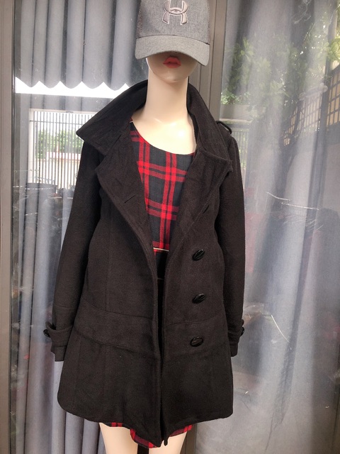 Áo khoát dạ màu đen 2hand combo