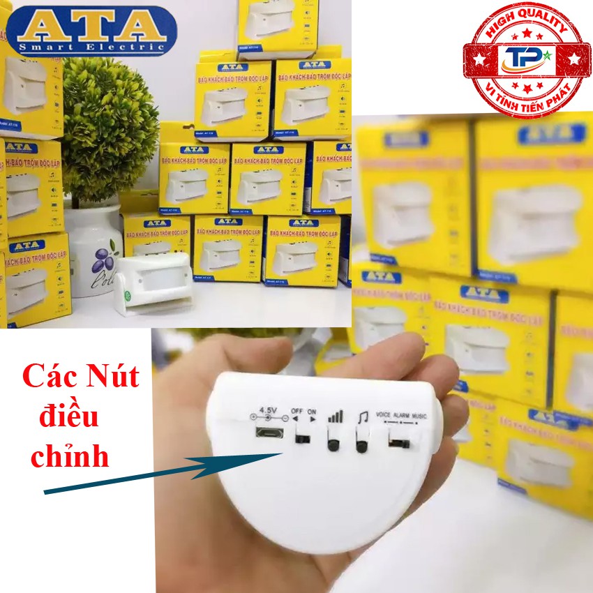 Thiết bị báo Khách báo Trộm ( báo động ) Độc Lập ATA AT-116 Cảm Ứng Hồng Ngoại với 32 kiểu chuông + tặng kèm 3 pin AAA