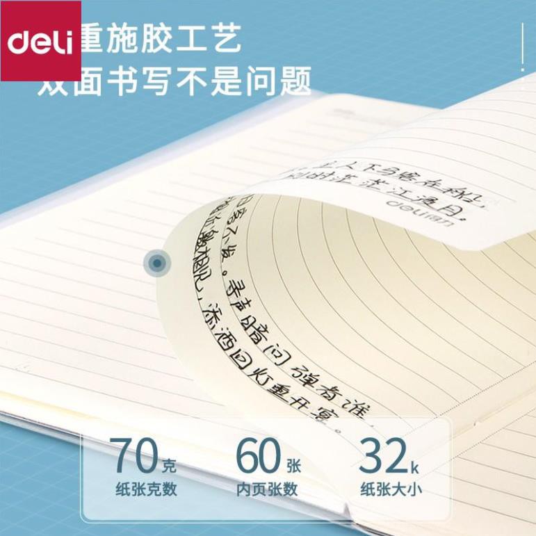 Sổ tay ghi chép Deli dán gáy 140*203mm hình ảnh phi hành gia 32K 60 trang - Nhiều mẫu - T3260 [Deli]