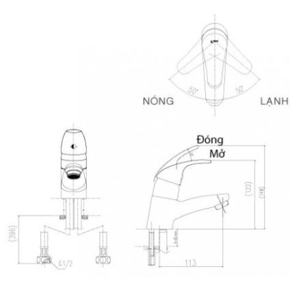 Vòi Lavabo Inax Nóng Lạnh LFV-1302S, bảo hành chính hãng 02 năm