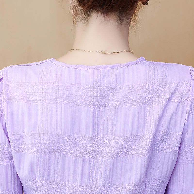 Áo Sơ Mi Chiffon Cổ Chữ v Thời Trang Mùa Thu Phong Cách Phương Tây Mới