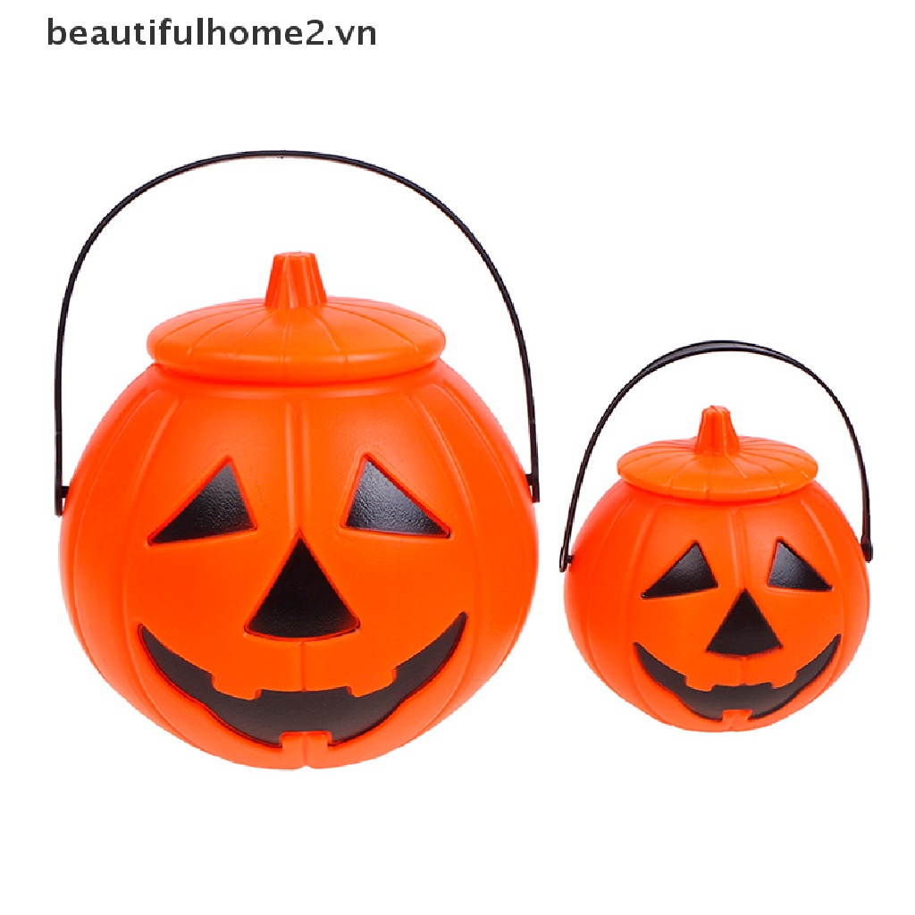 Xô Nhựa Đựng Kẹo Hình Bí Ngô Phong Cách Halloween Độc Đáo