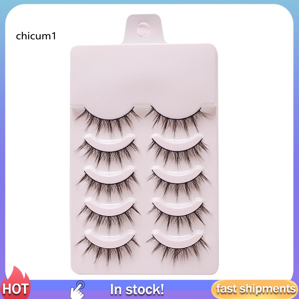 Set 5 Cặp Lông Mi Giả Cong Tự Nhiên Không Gây Kích Ứng