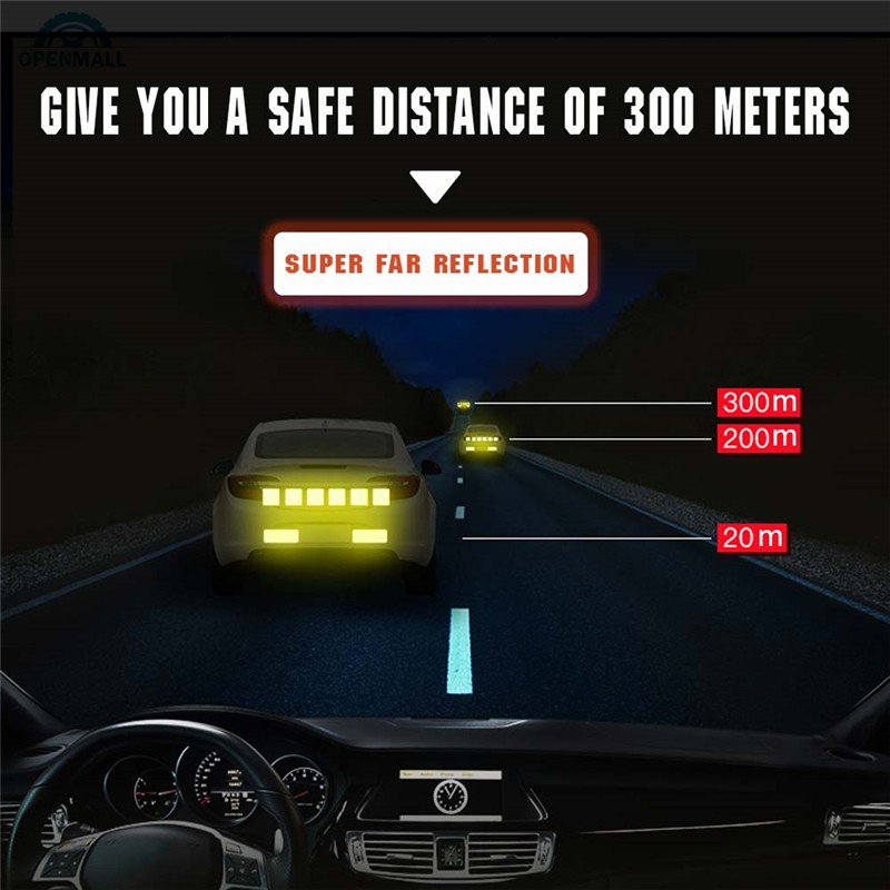 Set 2 miếng dán phản quang cảnh báo an toàn dành cho xe ô tô