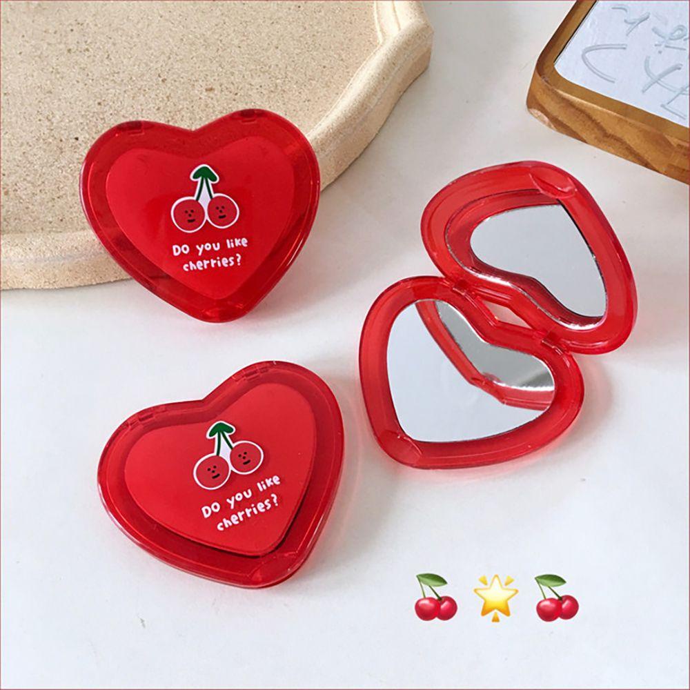 QQMALL Gương Trang Điểm Mini Hai Mặt Hình Trái Tim Xinh Xắn