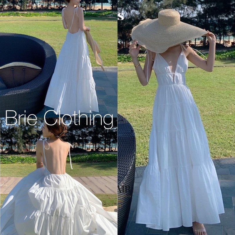Maxi hở lưng cột dây - 240