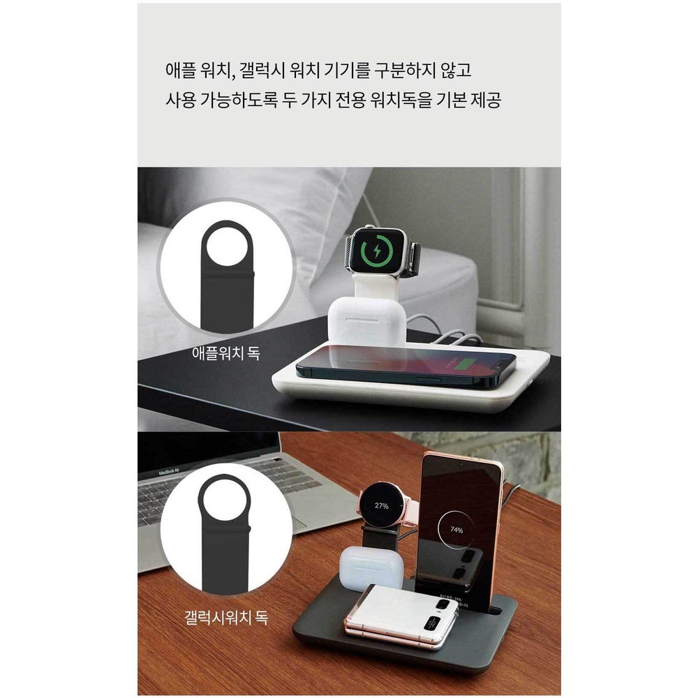 Sạc không dây 6 in 1 Mewland C6 15W tích hợp sạc điện thoại, đồng hồ, airpod tiện lợi chính hãng