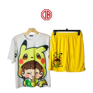 Đồ bộ hoạt hình UNISEX-PIKACHU VÀNG, dành cho nam nữ Freesize_DB GU STORE