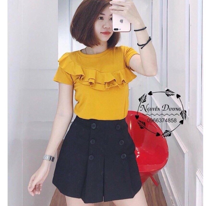 quần giả váy chữ A viền cúc _quần váy công sở | BigBuy360 - bigbuy360.vn