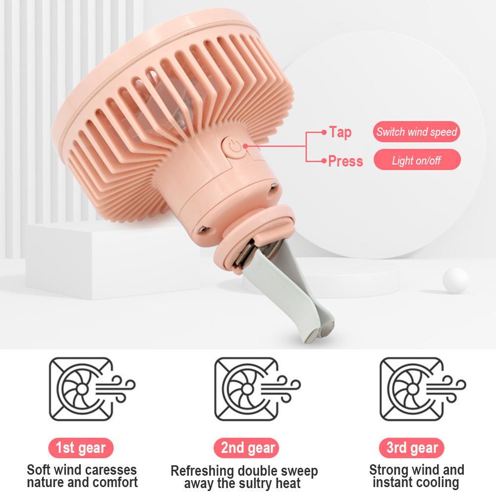 Quạt Làm Mát 3 Tốc Độ Tùy Chỉnh Kèm Đèn Cho Xe Hơi Van Y7I8
