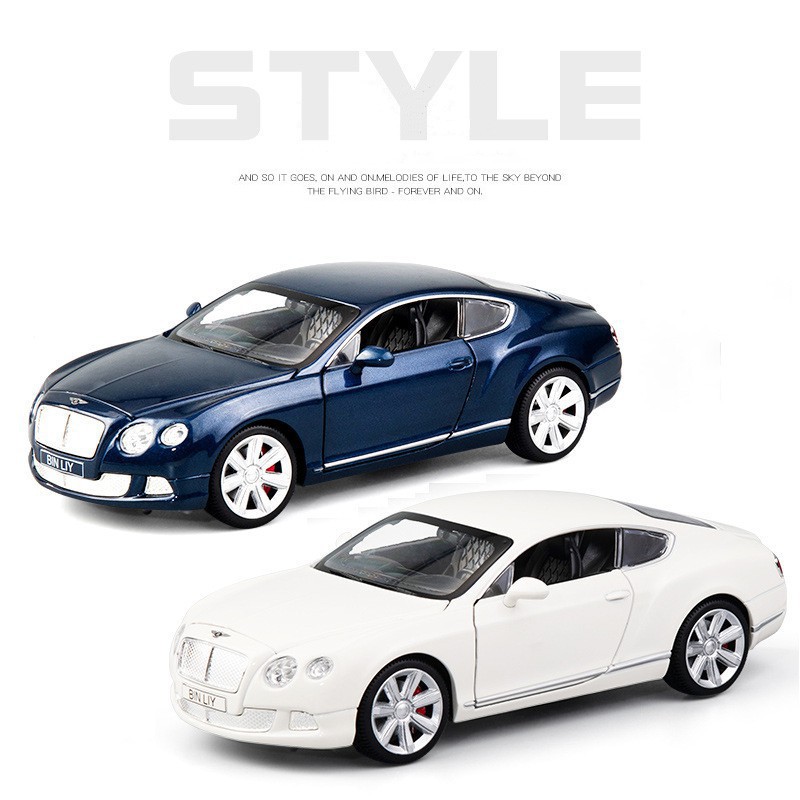 Xe mô hình tỉ lệ 1:24 siêu sang Bentley Continental GT 2 cửa, bánh xe đánh lái được, chất liệu hợp kim