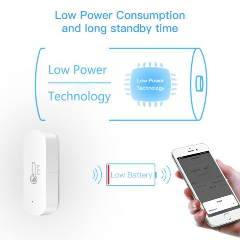 Nhiệt kế thông minh tích hợp cảm biến độ ẩm Zigbee dùng app Tuya/ Smart life sử dụng Pin AAA