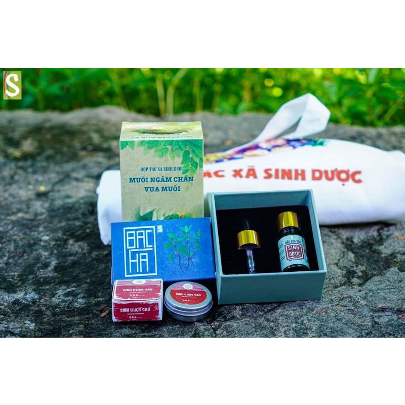 [ CHÍNH HÃNG] COMBO MUỐI NGÂM CHÂN,  CAO SINH DƯỢC, CAO XOA BÓP, XÀ BÔNG SINH DƯỢC, LÀ BỒ ĐỀ -Bộ quà tặg tháng 7
