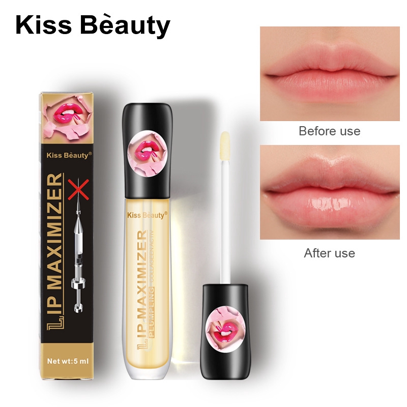 kiss beauty Son bóng trong suốt để làm giảm các dòng môi và tăng cường độ đàn hồi cho môi