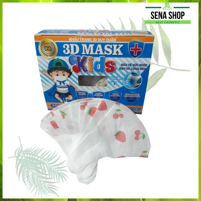 [CHO BÉ 5-10 TUỔI ]Hộp 50 Chiếc Khẩu Trang 3D Kids Trẻ Em Mask Duy Quân Họa Tiết Y Tế Xuân Lai Công Nghệ Nhật Bản Bền