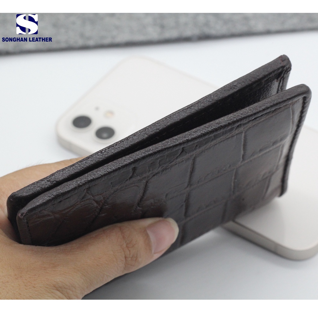 Ví Nam Da Cá Sấu Dáng Đứng Songhan Leather MW03 ,Bóp Nam Cao Cấp Da Thật Bảo Hành 12 Tháng