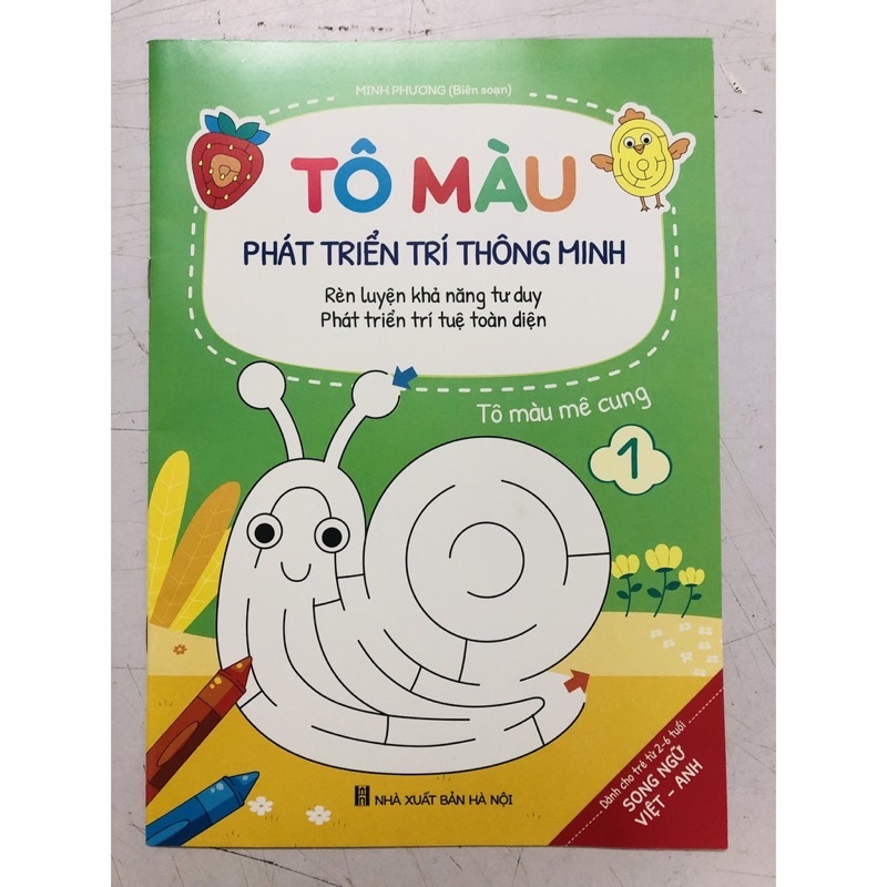 Sách - Tô màu bé tô màu song ngữ Anh Việt phát triển trí thông minh cho bé 2-6 tuổi bộ 8 quyển