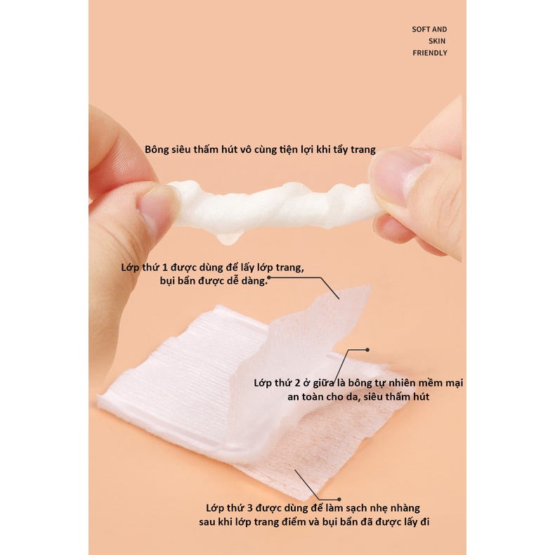 Bông tẩy trang 222 miếng Cotton Pads