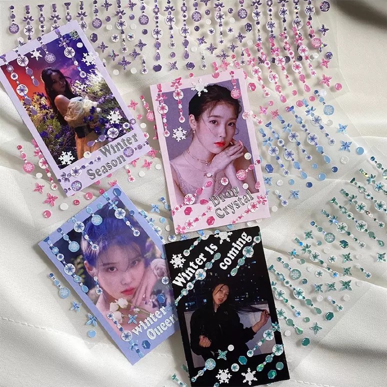 Tấm sticker PVC dạng chuỗi cườm xinh xắn