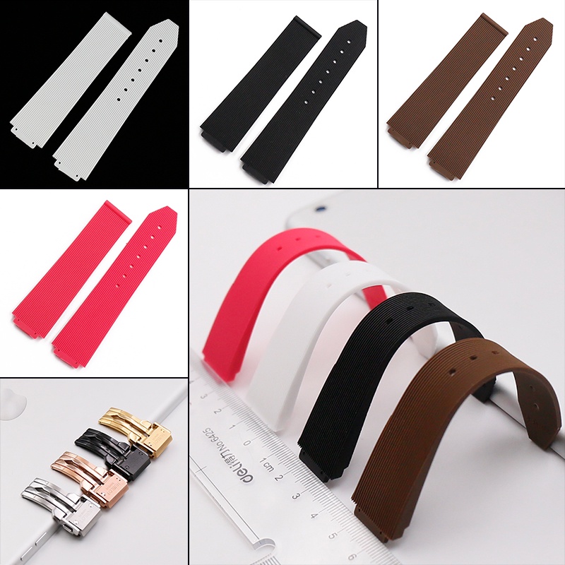 Dây đồng hồ cao su silicone 15 / 21mm có khóa kim loại chống nước thay thế cho Hublot
