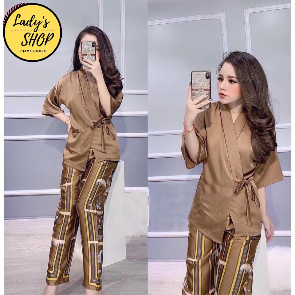 Đồ Bộ Pijama - Bộ Lụa Peplum Chất Liệu Satin Cao Cấp [VIDEO+ẢNH THẬT | BigBuy360 - bigbuy360.vn