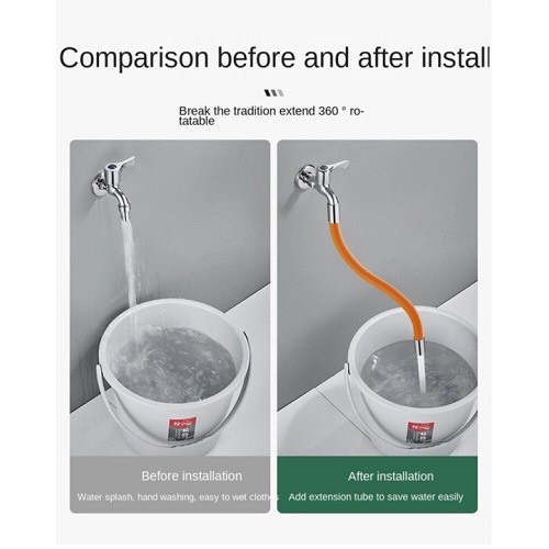 Ống Nước Xoay 360 độ Bọc Silicon Dài 30cm