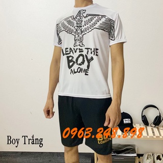 Bộ quần áo cộc tay mặc nhà Boy Trắng chất thun lạnh co dãn 4 chiều thời trang nam cao cấp - Shop Thun Hè