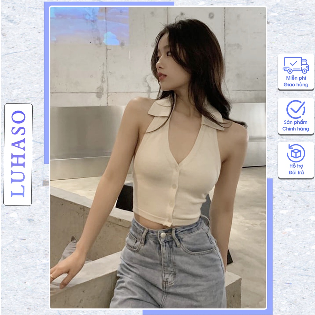áo croptop kểu ôm nữ tay ngắn ôm body kiểu hàn quốc LUHASO CT 103