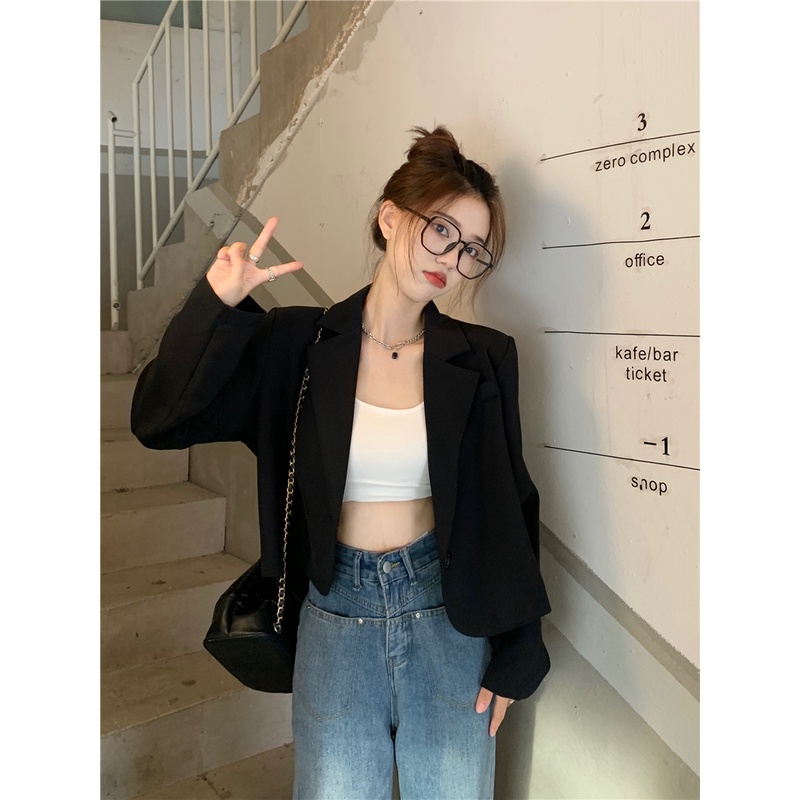 Áo Khoác Vest Tay Dài Dáng Rộng Phong Cách Hàn Quốc Thời Trang Mùa Thu 2022