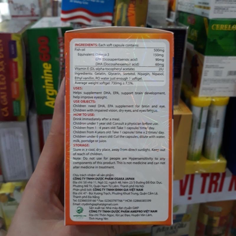 OMEGA 3 KID- Giúp Bé Phát Triển Trí Não, Bổ Mắt - Hộp 60 viên