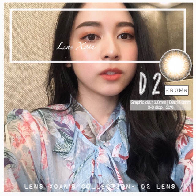 KÍNH ÁP TRÒNG D2 BROWN ( NÂU TRẦN SIÊU TỰ NHIÊN)