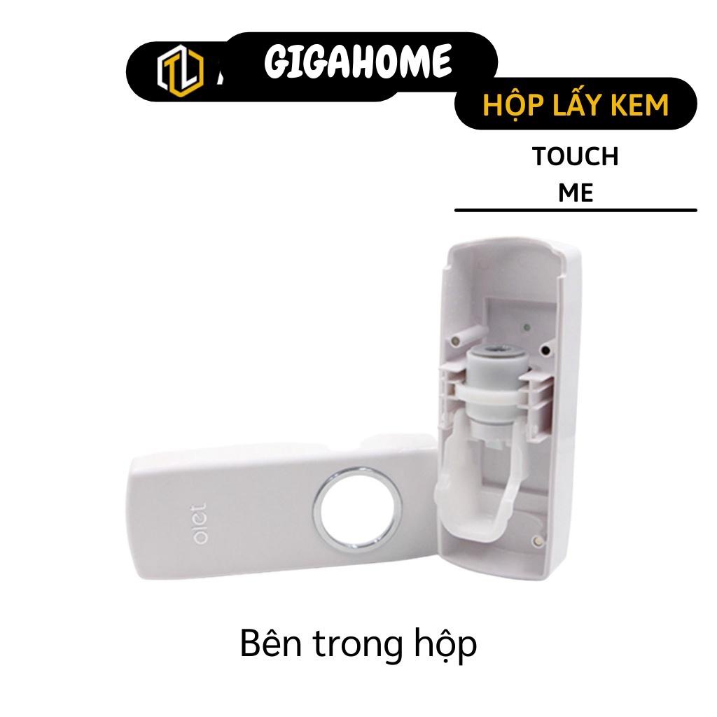 Combo hộp nhả kem và giá treo bản chải đánh răngGIGAHOME Dụng cụ Đựng Kem Đánh Răng Tự Động Touch Me dán tường